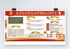 庆祝建党101周年常识展板